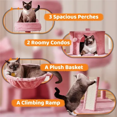 Arbre à Chat XXL Maison Pour Chat Avec Poteaux En Sisal Niches Perchoirs Arbre à Chat XXL Maison Pour Chat Avec Poteaux En Sisal Niches Perchoirs