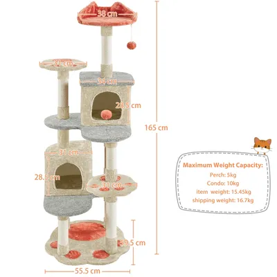 Arbre à Chat Centre D'activités Pour Chat Multiniveau 165 Cm