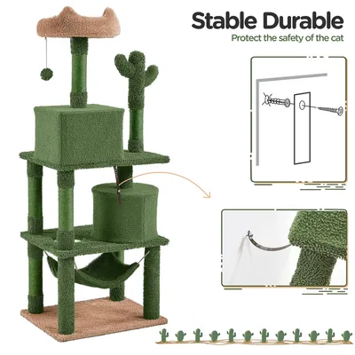 Yaheetech Arbre à Chat Design Cactus