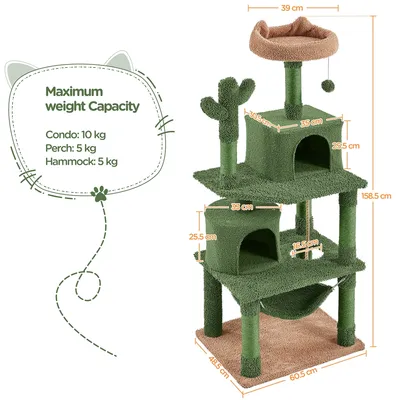 Yaheetech Arbre à Chat Design Cactus