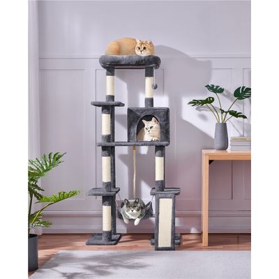 Stabiler Kratzbaum Katzenbaum 159 cm mit Katzenhöhlen & Plattformen