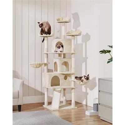 Kratzbaum XXL 194 cm deckenhoch stabiler Kletterbaum für Katzen Kratzbaum XXL 194 cm deckenhoch stabiler Kletterbaum für Katzen