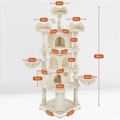 Arbre à Chat Multiniveau Avec Multiples Perchoirs Cachettes Griffoir
