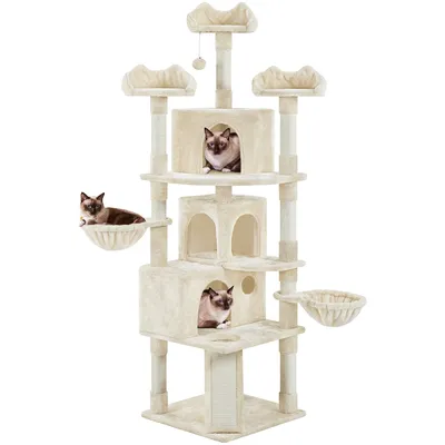 Kratzbaum XXL 194 cm deckenhoch stabiler Kletterbaum für Katzen