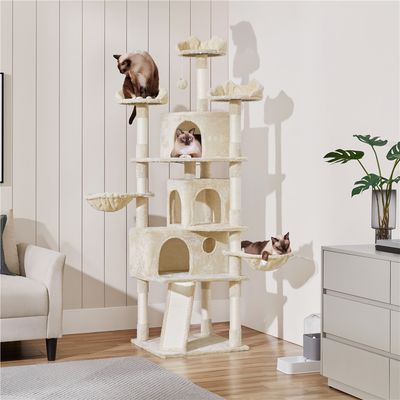 Arbre à Chat Multiniveau Avec Multiples Perchoirs Cachettes Griffoir