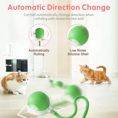 IntiMeg Balle interactive avec corde pour chat IntiMeg Balle interactive avec corde pour chat
