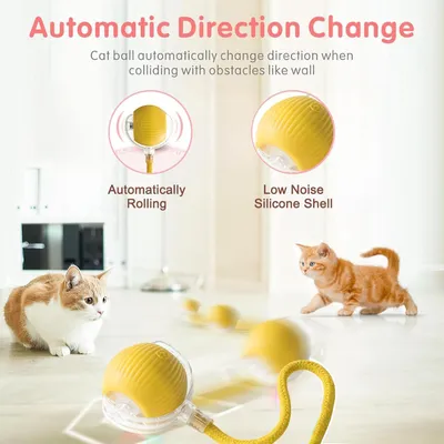IntiMeg Balle interactive avec corde pour chat IntiMeg Balle interactive avec corde pour chat