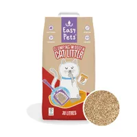 Easypets Clumping Wood Litière Bois Naturel Agglomérante 30L- Blocs Solides