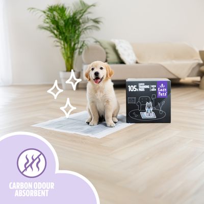 EasyPets Alèse Charbon Chien et Chiot - Tapis Éducateur 58x58 cm - 105 pcs