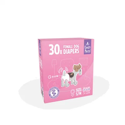 EasyPets Couche Chienne S/M - Chaleurs & Incontinence - 30 pcs