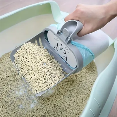 IntiMeg Pala para arena de gato con bolsa de basura integrada