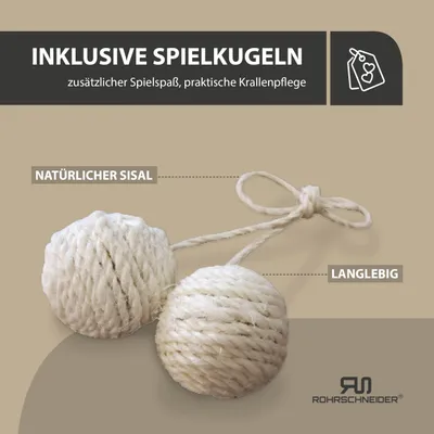Rohrschneider Katzenbaum / Kratzbaum (Größe XL) – Plüschstoff