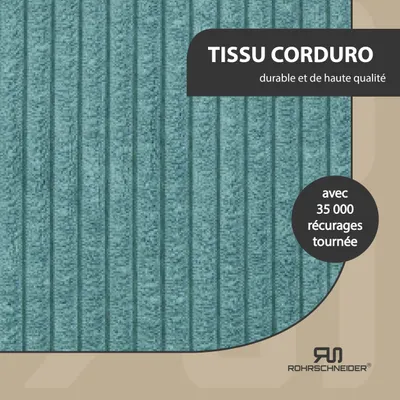 Tierhöhle/Hocker ohne Füße Cord türkis + Spielkugel 2er-Set