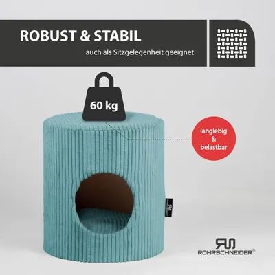 Rohrschneider Tabouret en forme d'animal en velours côtelé