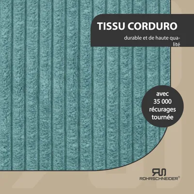 Tierhöhle/Hocker mit Füßen Cord türkis + Spielkugel 2er-Set