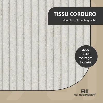 Tierhöhle/Hocker mit Füßen Cord beige+ Spielkugel 2er-Set