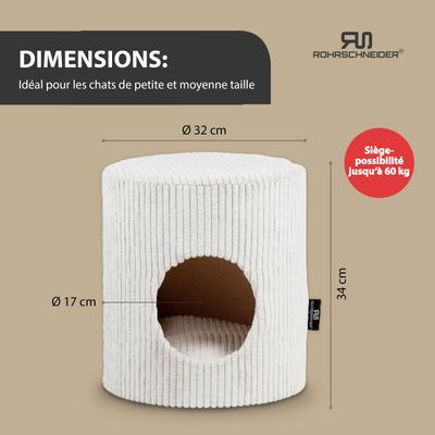 Rohrschneider Tabouret en forme d'animal en velours côtelé