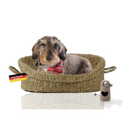Rohrschneider Panier pour animaux en jonc de mer avec anse