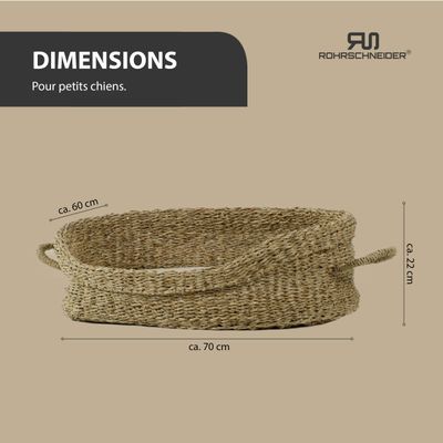 Rohrschneider Panier pour animaux en jonc de mer avec anse