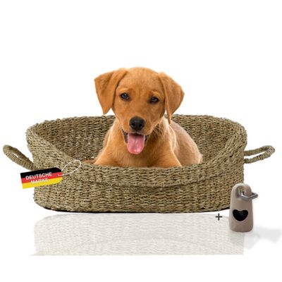 Rohrschneider Panier pour animaux en jonc de mer avec anse