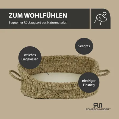 Tierkorb mit Henkel Seegras Tierkorb mit Henkel Seegras