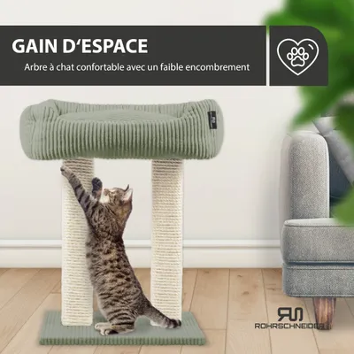 Katzenbaum mit Kuschelsofa/ 2xstarke Holme salbei + SPK