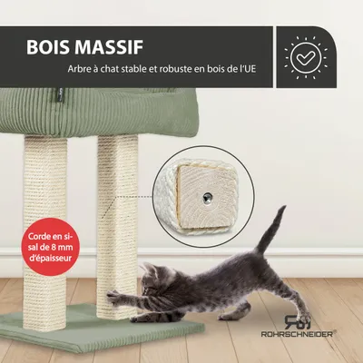 Katzenbaum mit Kuschelsofa/ 2xstarke Holme salbei + SPK