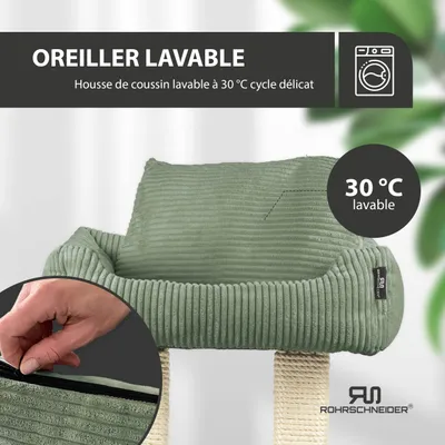 Katzenbaum mit Kuschelsofa/ 2xstarke Holme salbei + SPK