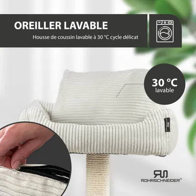 Katzenbaum mit Kuschelsofa/ starke Holme beige + SpK