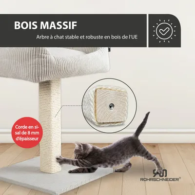 Katzenbaum mit Kuschelsofa/ starke Holme beige + SpK