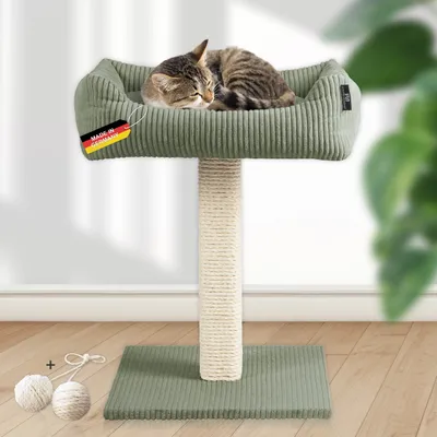 Katzenbaum mit Kuschelsofa/ starke Holme salbei + SpK