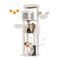 Feandrea Arbre à Chat, Grand, avec 2 Niches, 2 Paniers, 5 Griffoirs 57 x 45 x 175 cm (L x l x H), Blanc Crème