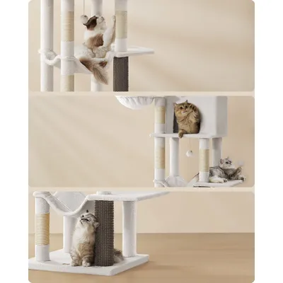 Feandrea Arbre à Chat, Grand, avec 2 Niches, 2 Paniers, 5 Griffoirs