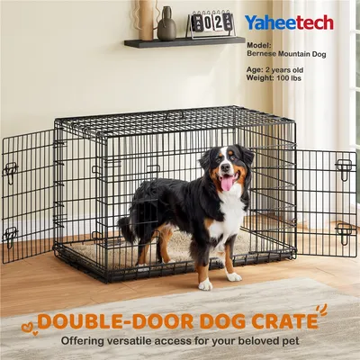 Hundebox Tiertransportbox mit Ausziehbaren Bodenwanne Griff und 2 Türen