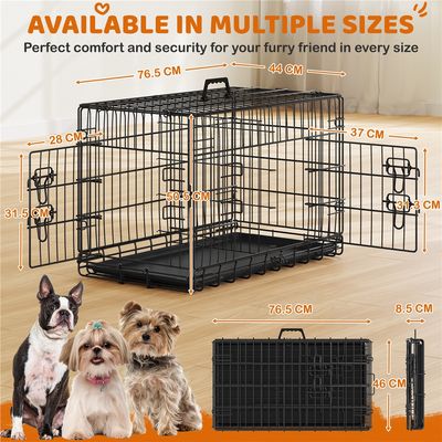 Cage Pour Chien Pliable En Fils Métalliques 76× 44× 50 Noir