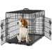 Faltbarer Hundekäfig L 90 x 56 x 63 cm klappbar mit 2 Türen, Schwarz