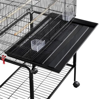 Yaheetech Cage à Oiseaux avec Support Noir