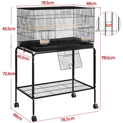 Yaheetech Cage à Oiseaux avec Support Noir