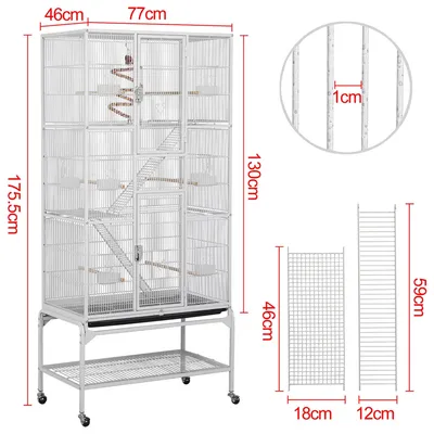 Cage à Oiseaux En Métal Hauteur De 175 Cm Avec Toit Volière Cage à Oiseaux En Métal Hauteur De 175 Cm Avec Toit Volière