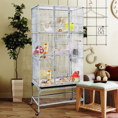 Cage à Oiseaux En Métal Hauteur De 175 Cm Avec Toit Volière