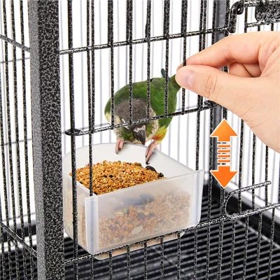 Yaheetech Cage à Oiseaux avec Roulettes Noir