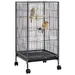 Yaheetech Cage à Oiseaux avec Roulettes Noir
