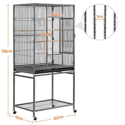 Grande Cage à Oiseaux Sur Pied En Métal Avec Loquet Robuste