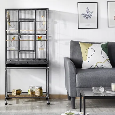 Yaheetech Grande Cage à Oiseaux Roulante