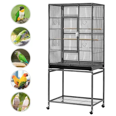 Vogelvoliere Vogelkäfig Vogelhaus mit Rollen Vogelbauer käfige mit ständer