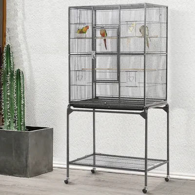 Cage Pour Oiseaux Perroquet Avec Support Roulant Pour Perruche Calopsitte