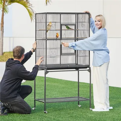 Vogelvoliere Vogelkäfig  Käfig Vogelhaus mit Sitzstangen Tierkäfig