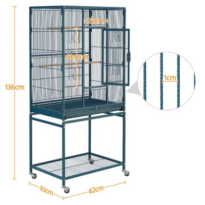 Yaheetech Grande Cage à Oiseaux Roulante