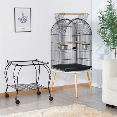 Cage à Oiseaux En Métal à Toit Ouvert Cage à Perroquet Roulante
