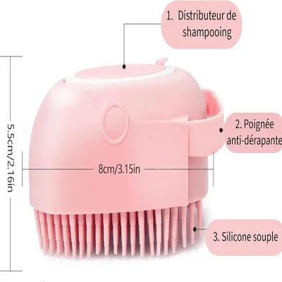 CoolPetGear Brosse de douche en silicone pour chat et chien